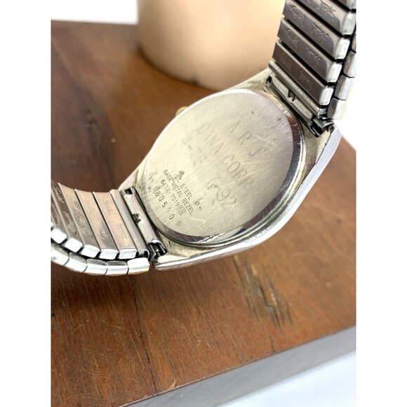 Seiko Men's Watch 6432-7019 Vintage Quartz Silver Dial Date Two Tone Steel 33mm - Picture 7 of 14